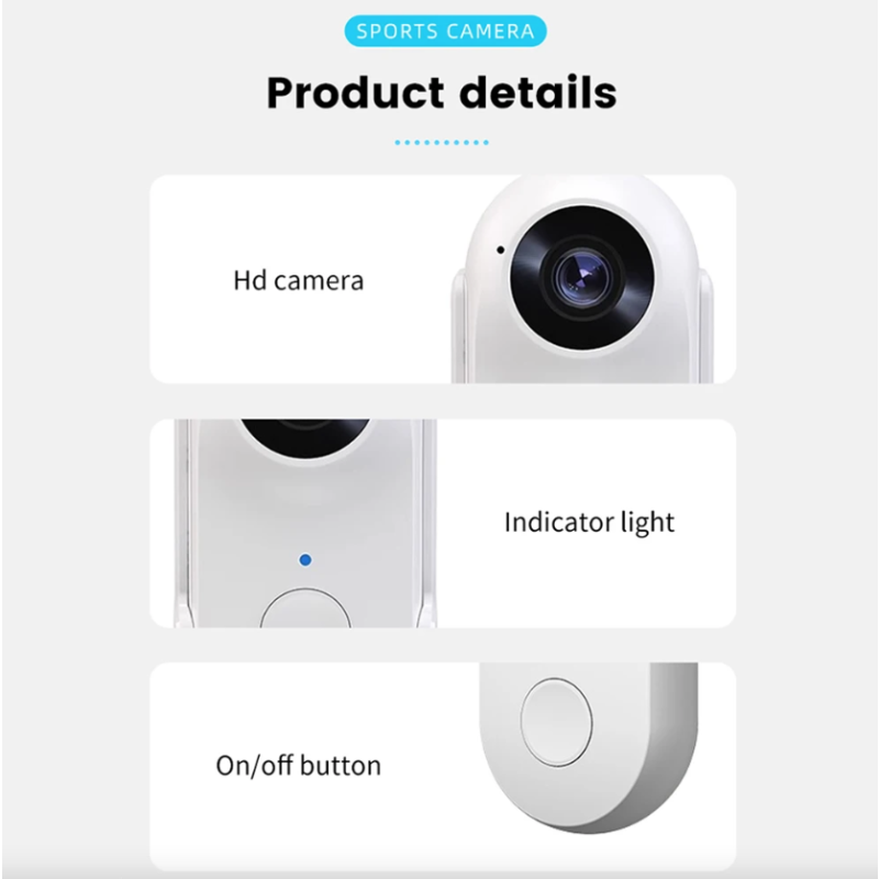 Mini WIFI Kamera: HD Sportkamera, Motorrad Video Recorder, tragbare Pocket Haustierkamera 1080P