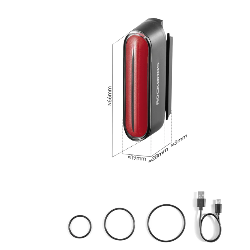 ROCKBROS Smart Sensor Fahrradrücklicht Magnetisch IPX6 Wasserdicht | Automatisches Sicherheitslicht für Nachtfahrten Mountainbike Citybike