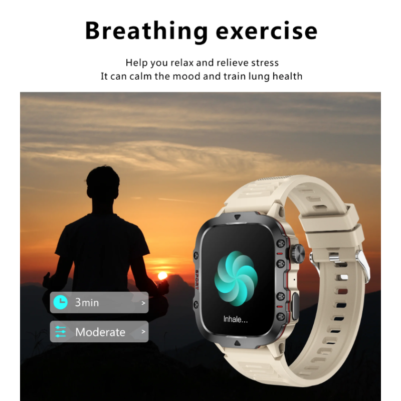 QX11 Smartwatch Herren, IP68 5ATM Outdoor Sport Fitness Tracker mit BT Call & Gesundheitsmonitor