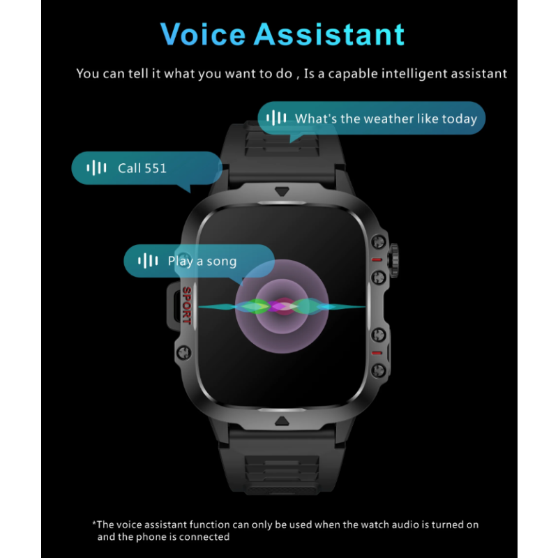 QX11 Smartwatch Herren, IP68 5ATM Outdoor Sport Fitness Tracker mit BT Call & Gesundheitsmonitor