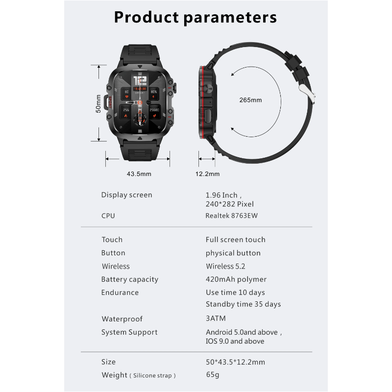 QX11 Smartwatch Herren, IP68 5ATM Outdoor Sport Fitness Tracker mit BT Call & Gesundheitsmonitor