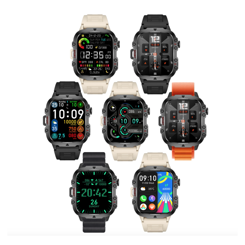 QX11 Smart Watch Herren IP68 5ATM Outdoor-Sport Fitness Tracker Gesundheitsmonitor 1,96&quot; BT Call Smartwatch