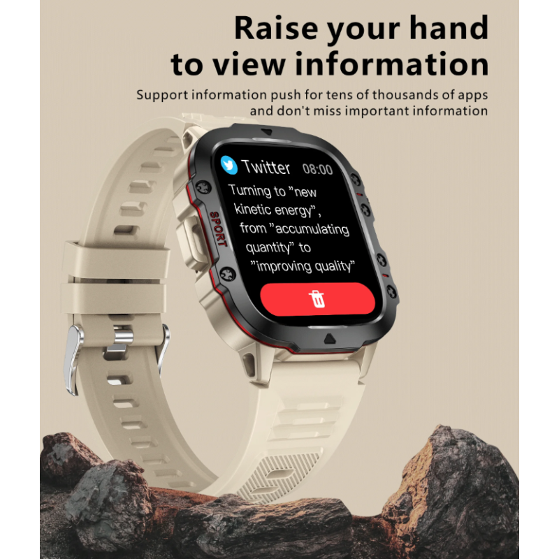 QX11 Smartwatch Herren, IP68 5ATM Outdoor Sport Fitness Tracker mit BT Call & Gesundheitsmonitor