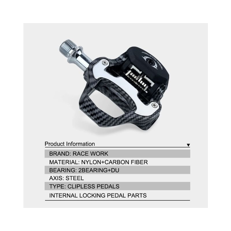 RACEWORK Rennradpedale Carbonfasermuster Ultraleichte SPD Keo Pedale Hohe Leistung für Radsportbegeisterte