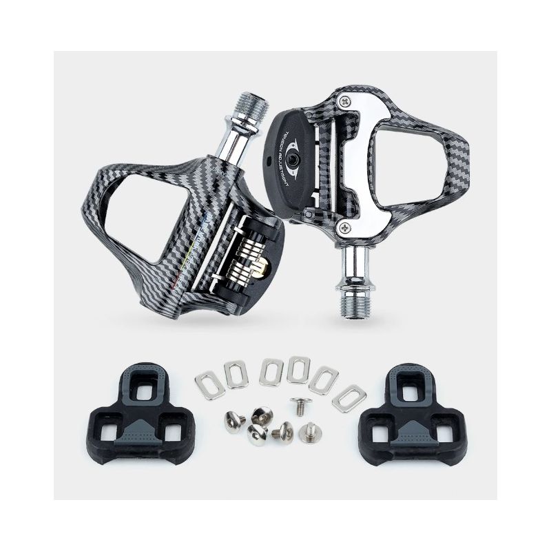RACEWORK Rennradpedale Carbonfasermuster Ultraleichte SPD Keo Pedale Hohe Leistung für Radsportbegeisterte