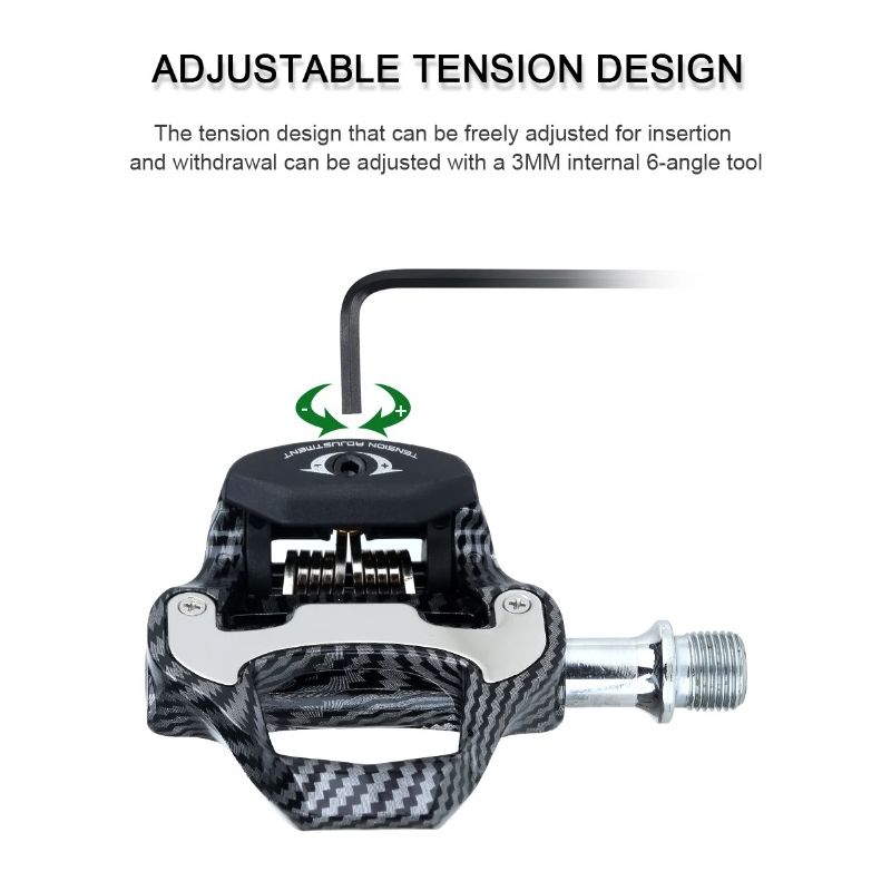 RACEWORK Rennradpedale Carbonfasermuster Ultraleichte SPD Keo Pedale Hohe Leistung für Radsportbegeisterte
