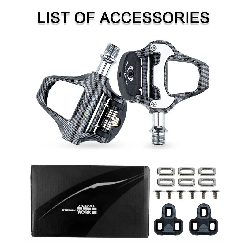 RACEWORK Rennradpedale Carbonfasermuster Ultraleichte SPD Keo Pedale Hohe Leistung für Radsportbegeisterte