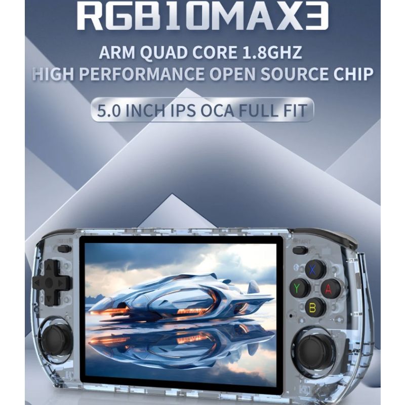 POWKIDDY RGB10 MAX3 Retro Handheld-Konsole 5 Zoll IPS RK3566 Nostalgisches Gaming Open-Source 1280x720
