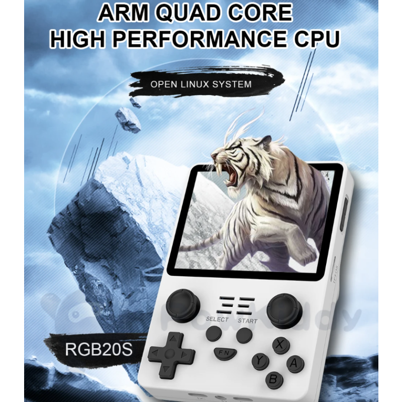 POWKIDDY RGB20S Retro-Gaming Handheld-Konsole RK3326 mit 3,5-Zoll-4:3-IPS-Bildschirm für nostalgisches Gaming