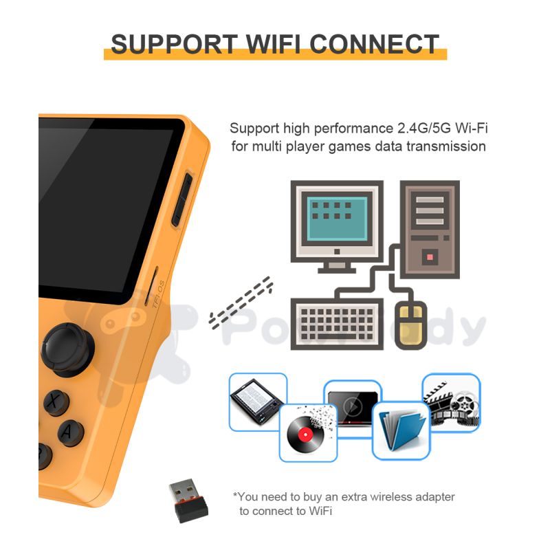 POWKIDDY RGB20S Handheld-Spielkonsole Retro-Gaming 3,5 Zoll HD-Display Geschenk für Kinder immersive Grafiken