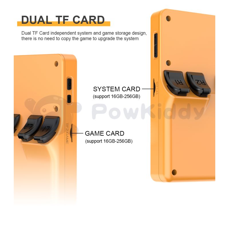 POWKIDDY RGB20S Handheld-Spielkonsole Retro-Gaming 3,5 Zoll HD-Display Geschenk für Kinder immersive Grafiken