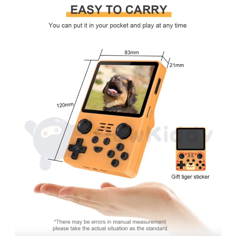 POWKIDDY RGB20S Retro-Gaming Handheld-Konsole RK3326 mit 3,5-Zoll-4:3-IPS-Bildschirm für nostalgisches Gaming