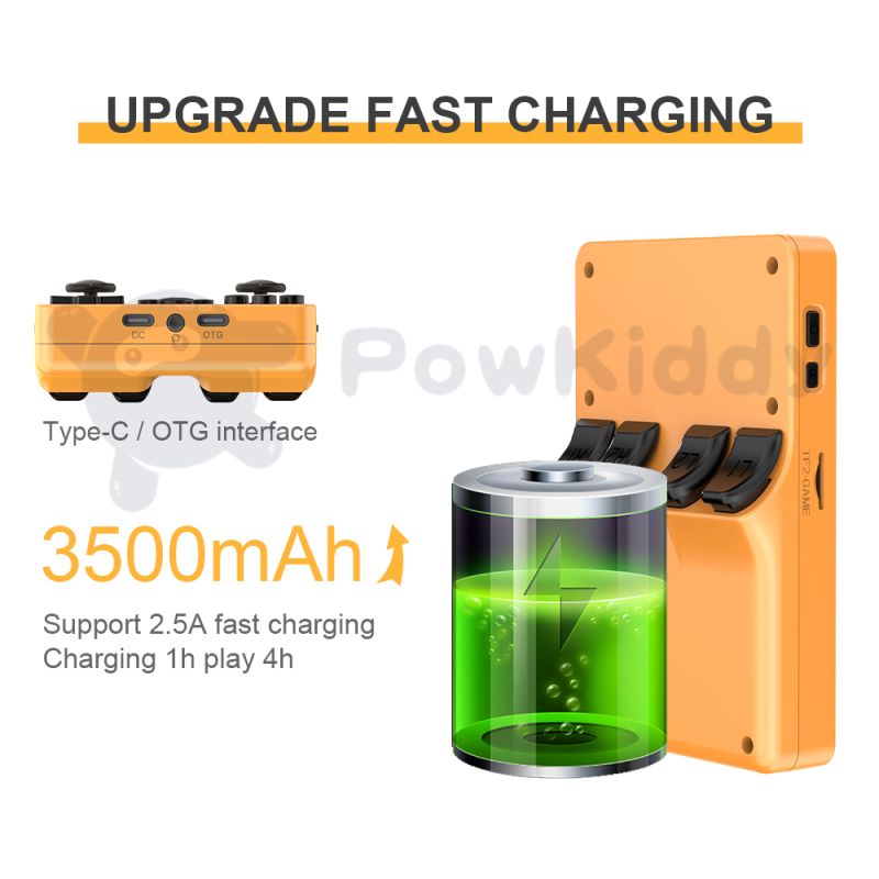 POWKIDDY RGB20S Handheld-Spielkonsole Retro-Gaming 3,5 Zoll HD-Display Geschenk für Kinder immersive Grafiken