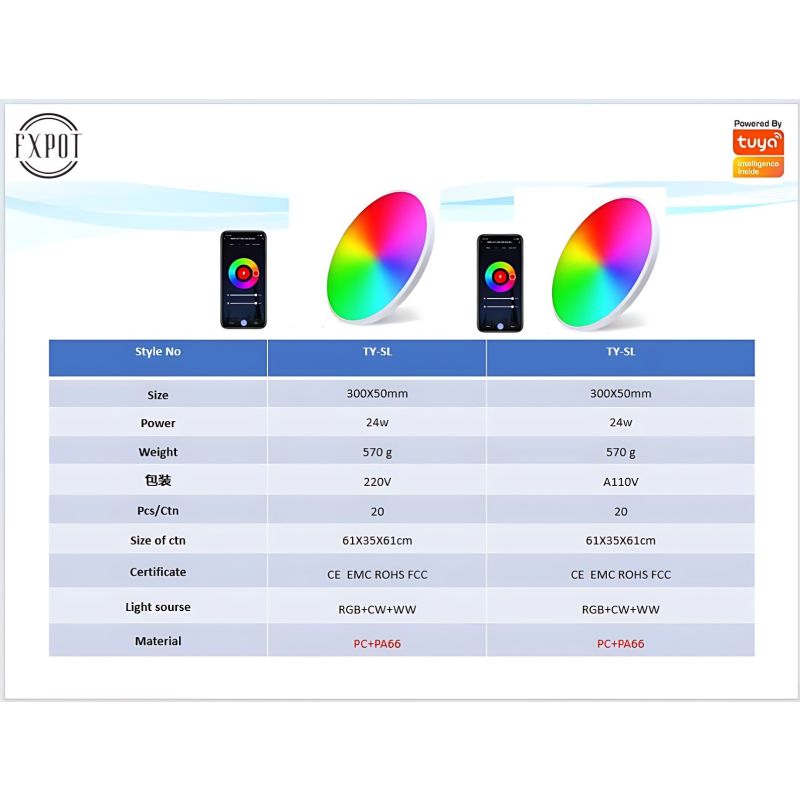 24W Tuya Zigbee Smart Deckenlampe Wohnzimmer Alexa Steuerung Moderne Beleuchtung für Ihr Smart Home