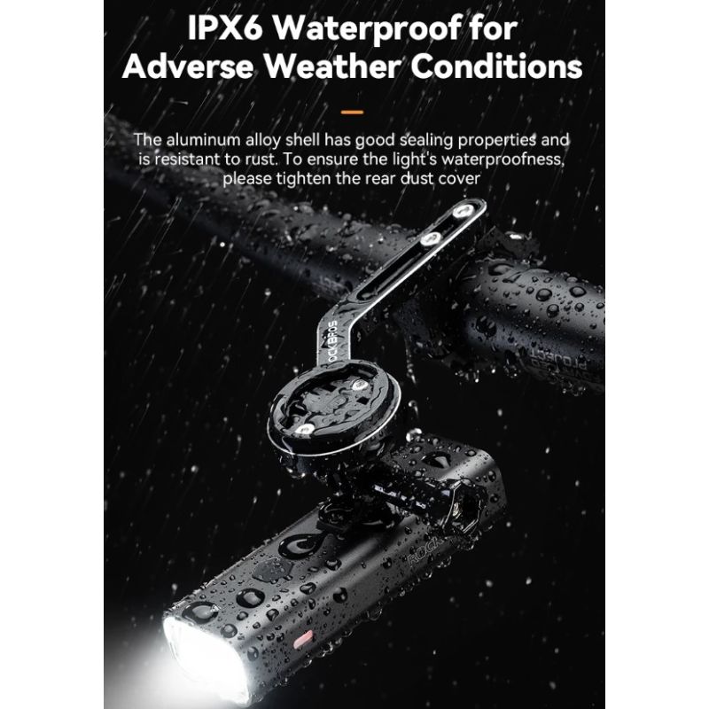 ROCKBROS RHL-1000LUMEN Fahrrad-Frontlicht 1000 Lumen Aluminiumlegierung regendicht Typ-C wiederaufladbar