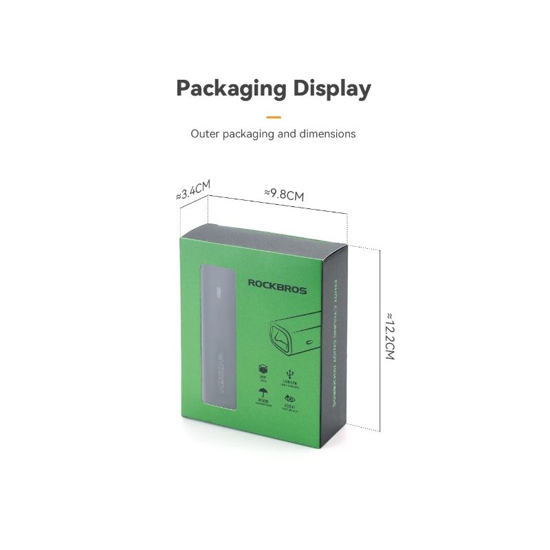 ROCKBROS RHL-1000LUMEN Fahrrad-Frontlicht 1000 Lumen Aluminiumlegierung regendicht Typ-C wiederaufladbar