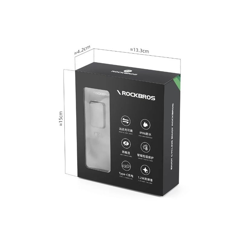 ROCKBROS RHL3000 Fahrradlicht 3000 Lumen wasserdicht MTB Rennrad Fahrradzubehör wiederaufladbar Aluminium