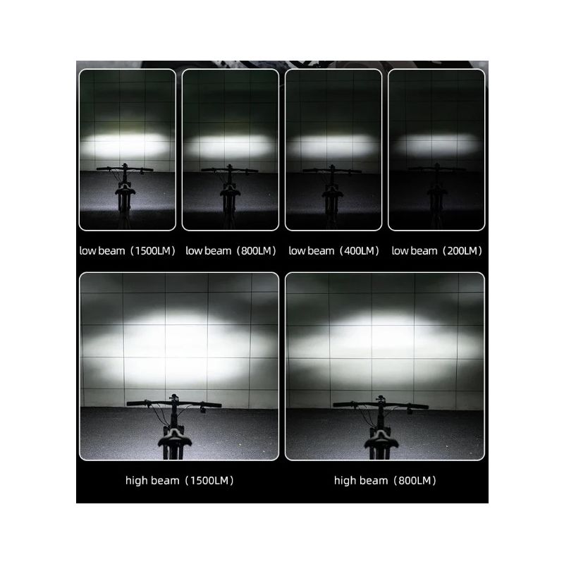 ROCKBROS RHL3000 Fahrradlicht 3000 Lumen wasserdicht MTB Rennrad Fahrradzubehör wiederaufladbar Aluminium