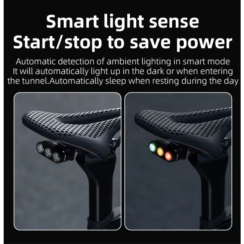 ROCKBROS Smart Fahrrad Rücklicht IP64, Bremslicht, Type-C. Sichtbarkeit & Sicherheit beim Radfahren!