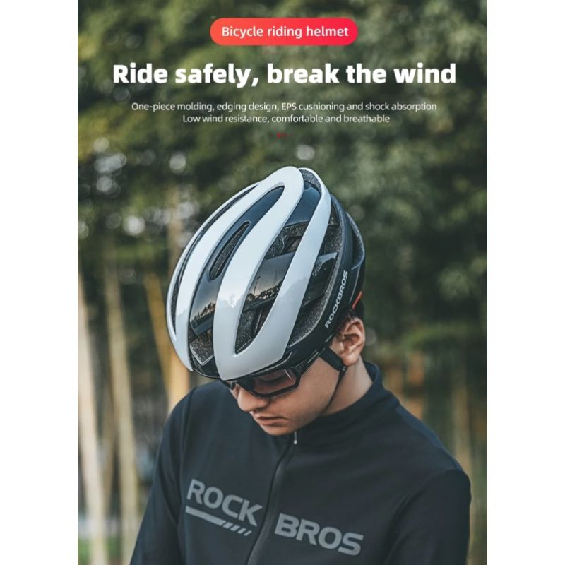 ROCKBROS Fahrradhelm Ultraleichter Stoßfester Helm mit Anti-Schweiß Technologie Langlebiges Fahrradzubehör