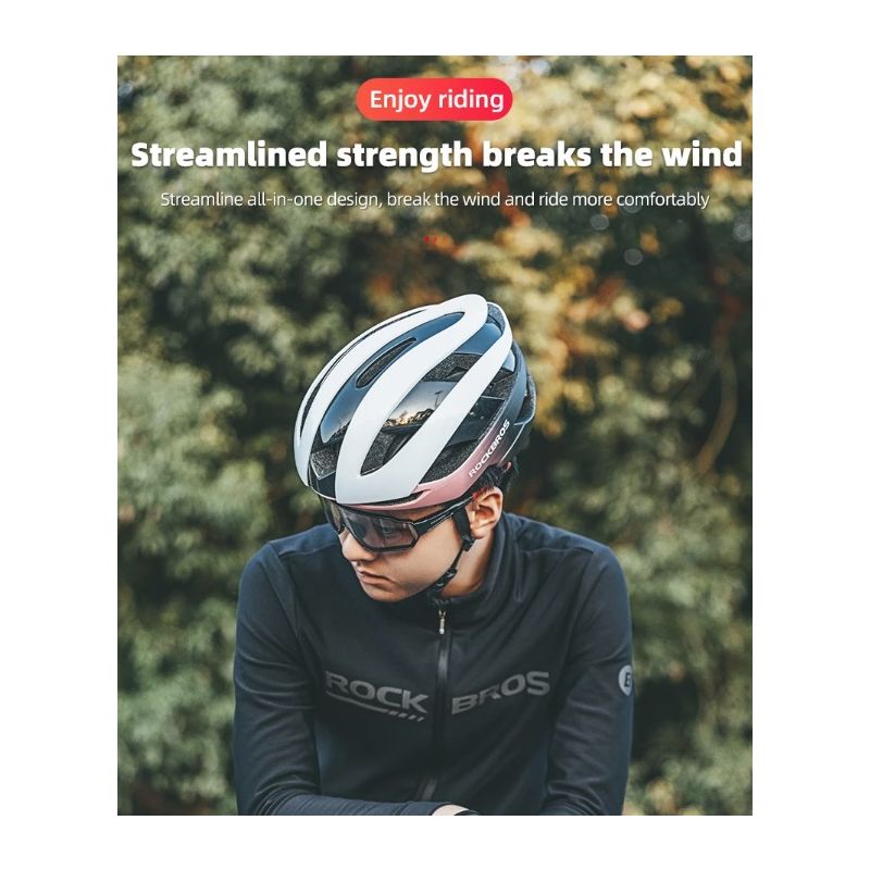 ROCKBROS Fahrradhelm Ultraleichter Stoßfester Helm mit Anti-Schweiß Technologie Langlebiges Fahrradzubehör