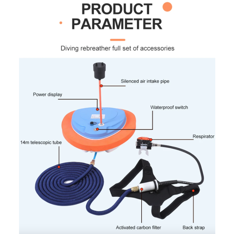 Tauchventilator Z270 Z500 Wasserdicht Wiederaufladbar Komfortables Atmen Unterwasserabenteurer Tauchausrüstung
