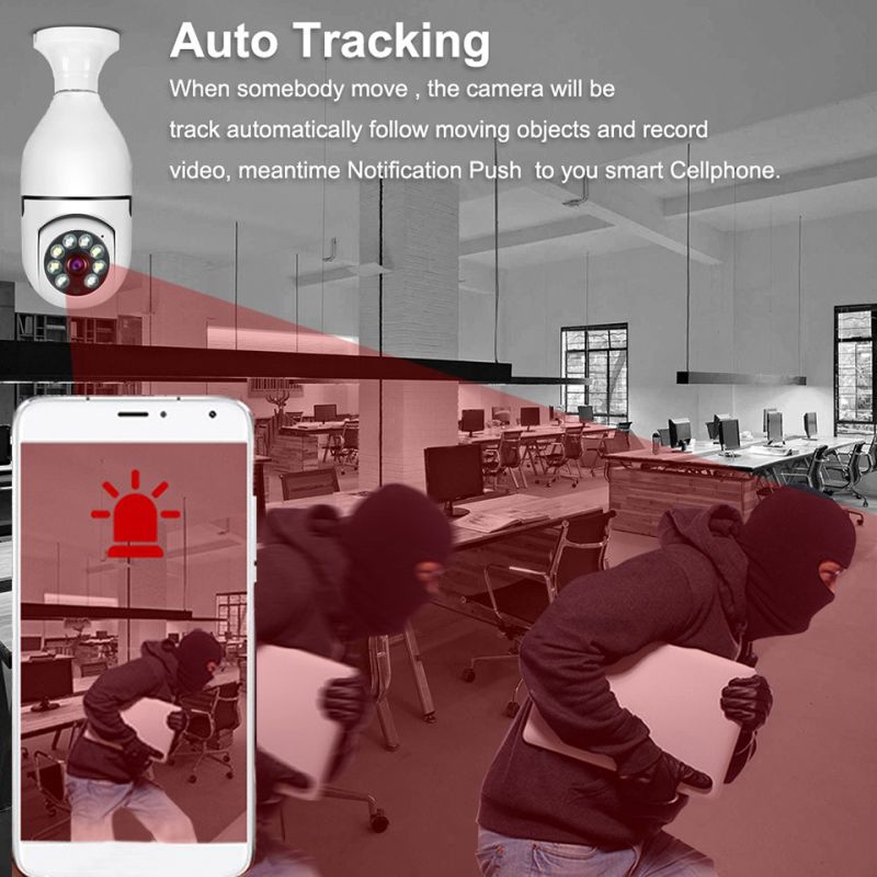 Erleben Sie 5G Wifi E27 Glühbirne Überwachungskamera mit Nachtsicht und Zwei-Wege-Audio für smarte Sicherheit