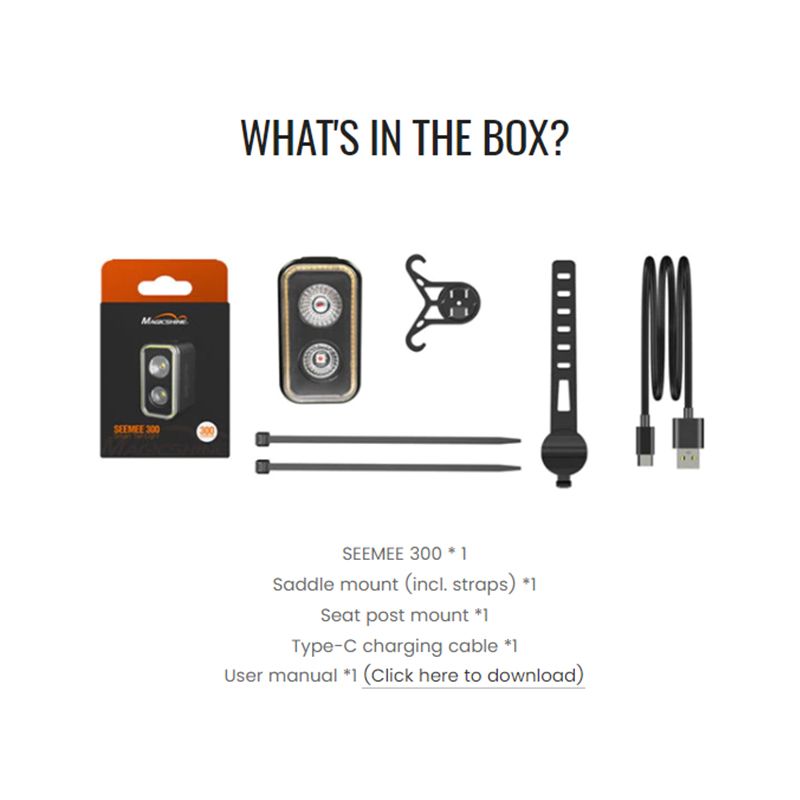 Magicshine SEEMEE300 Smart Rücklicht 300 Lumen Fahrradsicherheit LED Rücklicht IPX6 Wasserdichtes Zubehör