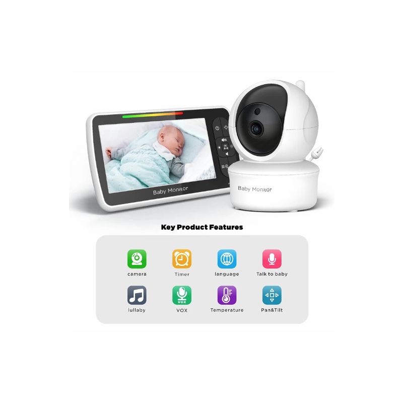 5 Zoll Baby Monitor Kamera SM650 Babysicherheit HD 720P Tragbarer Video Monitor mit langer Akkulaufzeit