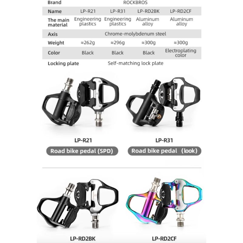 ROCKBROS SPD-SL Rennradpedale Ultraleichte Aluminiumlegierung Abgedichtete Lagerpedale Langstrecken Zubehör