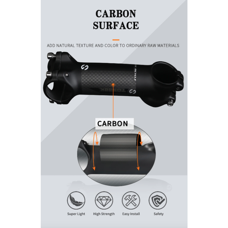 TOSEEK Fahrrad Lenker Vorbau 28.6mm 31.8mm Aluminium Carbon einstellbarer Winkel leicht langlebig MTB Zubehör