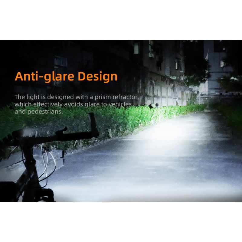 SUPERFIRE BL12 1300LM Fahrrad Frontlicht USB wiederaufladbar 4800mAh LED Scheinwerfer Fahrradlampe Radfahren