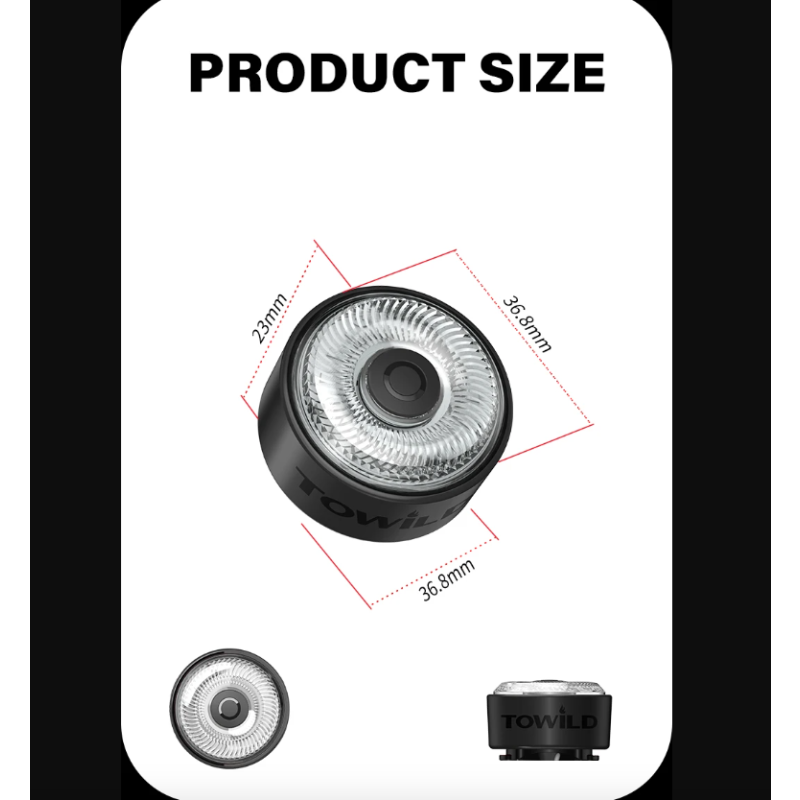 TOWILD TL03Pro LED Fahrradrücklicht ABS Stilvolles Fahrradzubehör mit Bremssensor für Sichtbarkeit