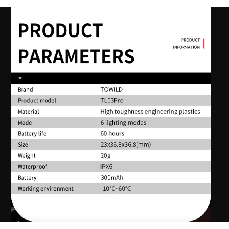 TOWILD TL03Pro LED Fahrradrücklicht ABS Stilvolles Fahrradzubehör mit Bremssensor für Sichtbarkeit