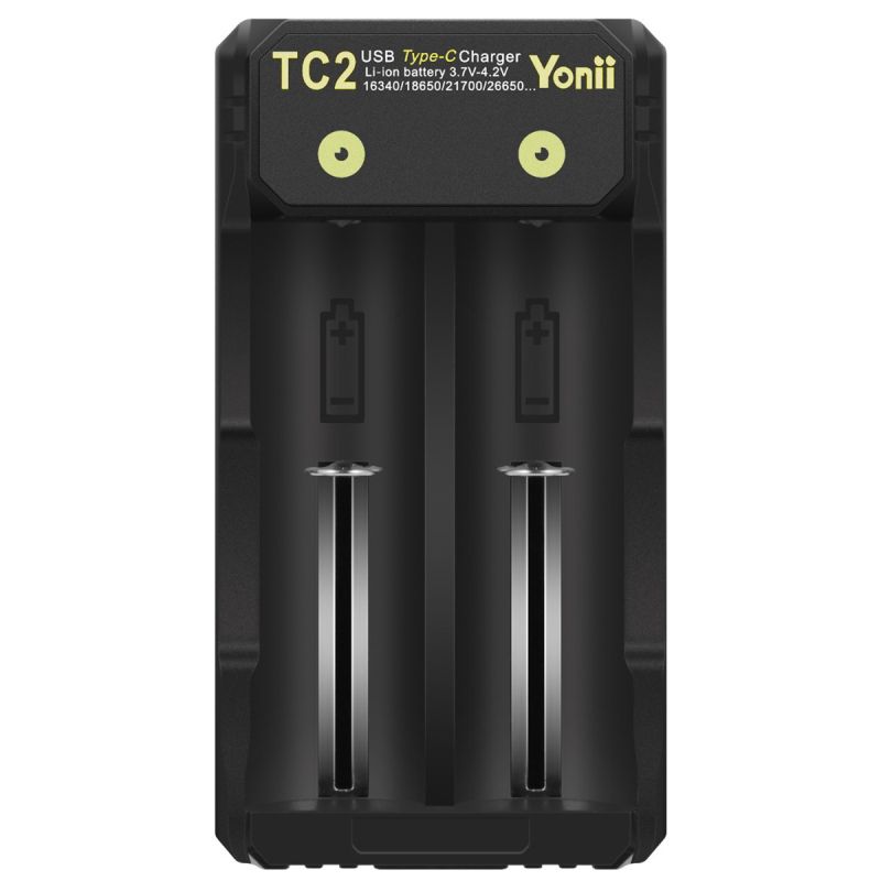 TC2 USB Typ-C Ladegerät für Li-Ionen-Akkus 18650 16340 21700 schnelles und effizientes Aufladen unterwegs