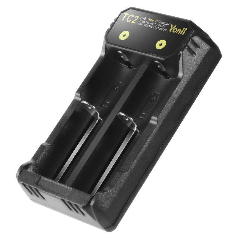 TC2 USB Typ-C Ladegerät für Li-Ionen-Akkus 18650 16340 21700 schnelles und effizientes Aufladen unterwegs