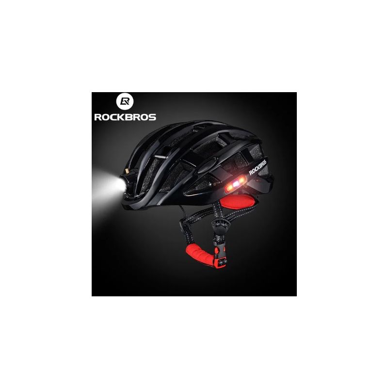 ROCKBROS ultraleichter Fahrradhelm mit integrierter Sicherheitsbeleuchtung USB-Ladung ideal für MTB Helm