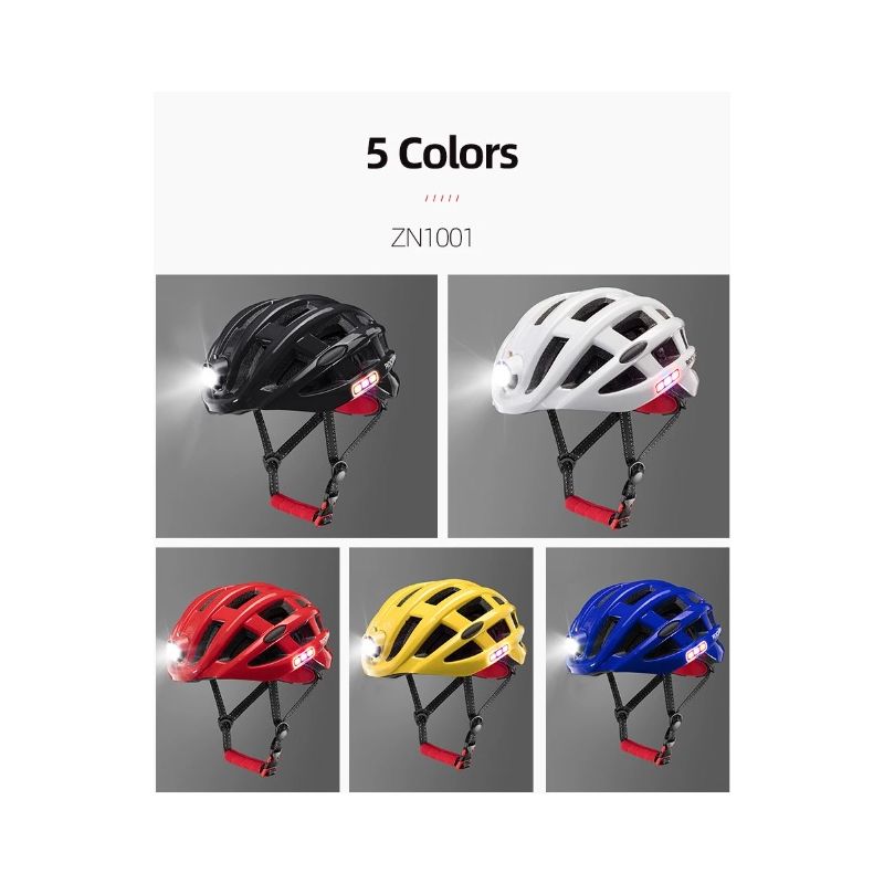 ROCKBROS ultraleichter Fahrradhelm mit integrierter Sicherheitsbeleuchtung USB-Ladung ideal für MTB Helm