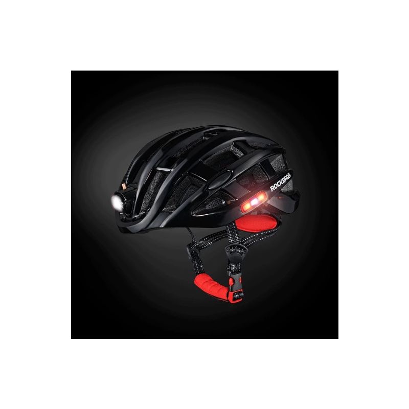 ROCKBROS ultraleichter Fahrradhelm mit integrierter Sicherheitsbeleuchtung USB-Ladung ideal für MTB Helm