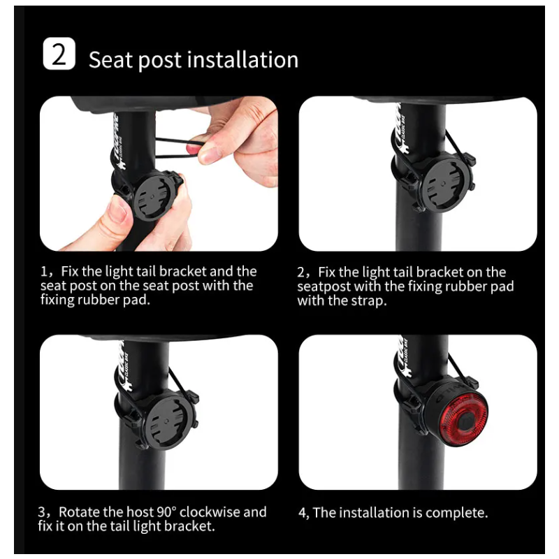Entdecken Sie das TOWILD TL03 LED Fahrradrücklicht Fahrradzubehör mit Bremsensensor fünf Blitzmodi und Verkehrssicherheit