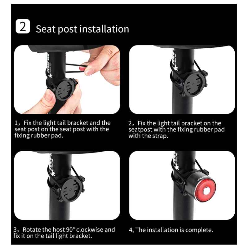 TOWILD TL05 LED-Fahrradlicht mit smartem Bremssensor Wasserdichtes Rücklicht USB-ladbar 100h Akkulaufzeit