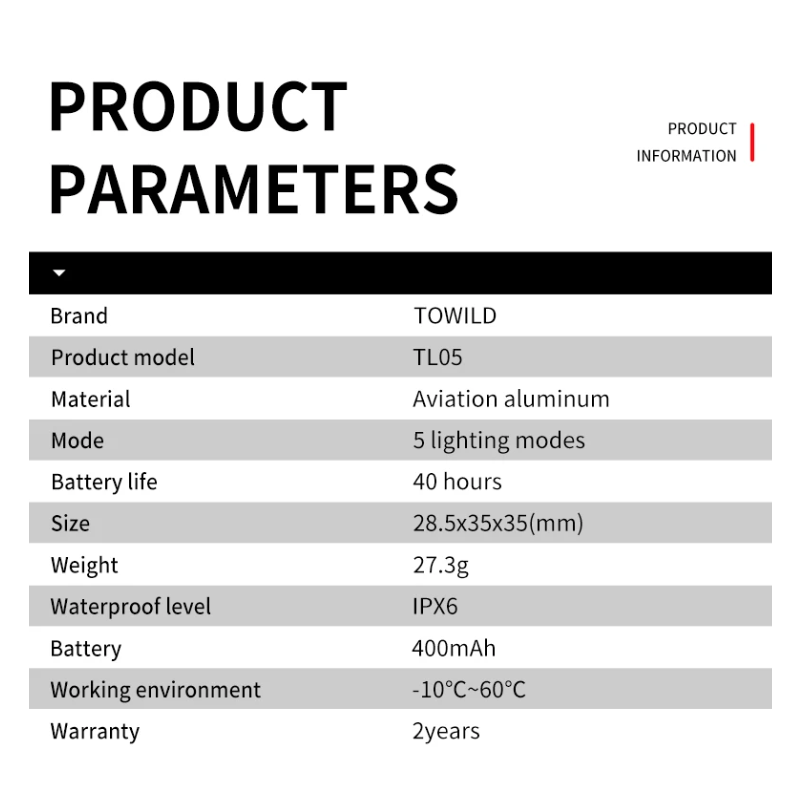 TOWILD TL05 LED-Fahrradlicht mit smartem Bremssensor Wasserdichtes Rücklicht USB-ladbar 100h Akkulaufzeit
