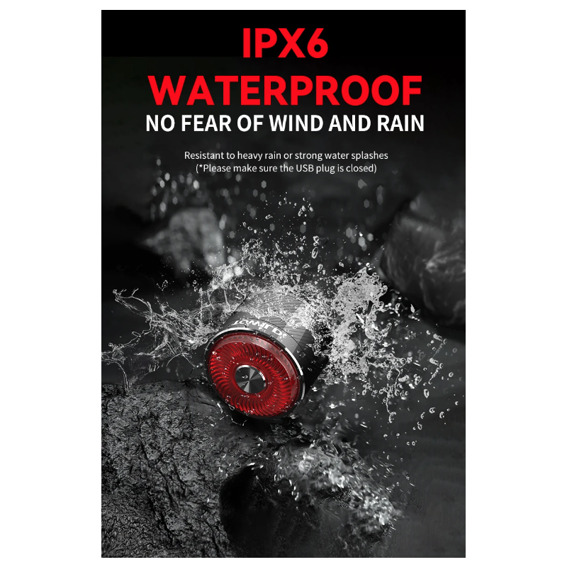 TOWILD TL05 LED-Fahrradlicht mit smartem Bremssensor Wasserdichtes Rücklicht USB-ladbar 100h Akkulaufzeit