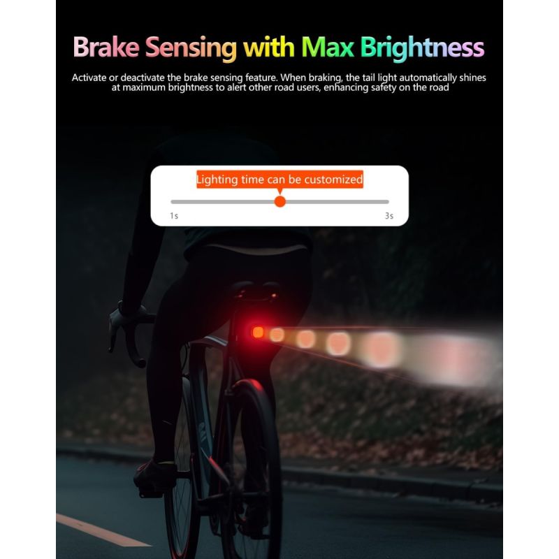 TOWILD TL08 Fahrrad Rücklicht anpassbare Muster | Bremslicht USB-C IPX6 | Heckleuchte für Sicherheit & Sichtbarkeit