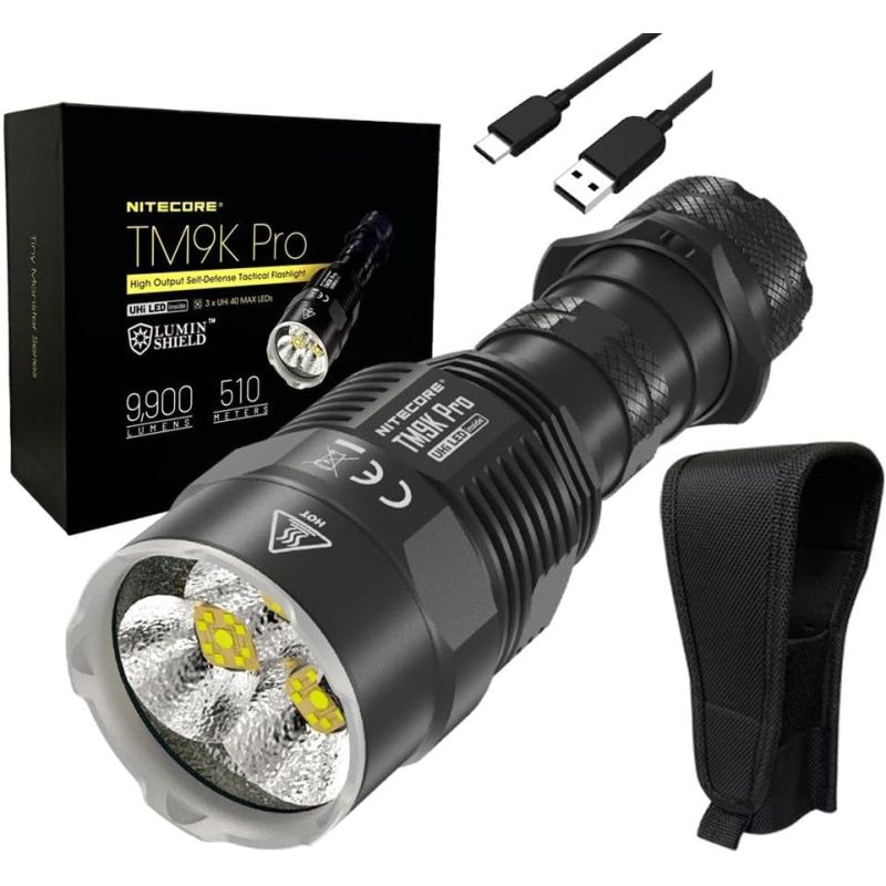 Nitecore TM9K PRO 9900 Lumen Taschenlampe mit USB-C Aufladung robuste Outdoor und Notfalltaschenlampe 510m Reichweite