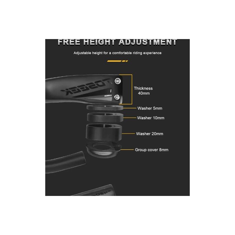 TOSEEK TR5500 Rennradlenker Vollcarbon ultraleicht matt schwarz präzise Steuerung Premium Fahrradzubehör