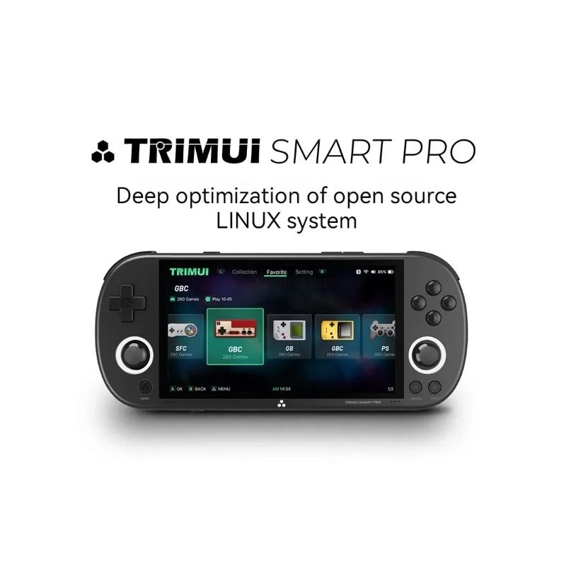 Trimui Smart Pro Vintage Handheld-Spielkonsole 4,96-Zoll-HD-IPS-Bildschirm Retro-Gaming Kompaktes Design
