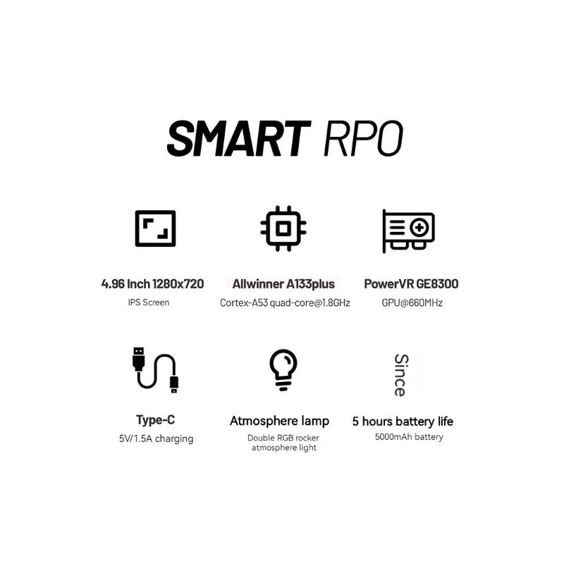 Trimui Smart Pro Vintage Handheld-Spielkonsole 4,96-Zoll-HD-IPS-Bildschirm Retro-Gaming Kompaktes Design