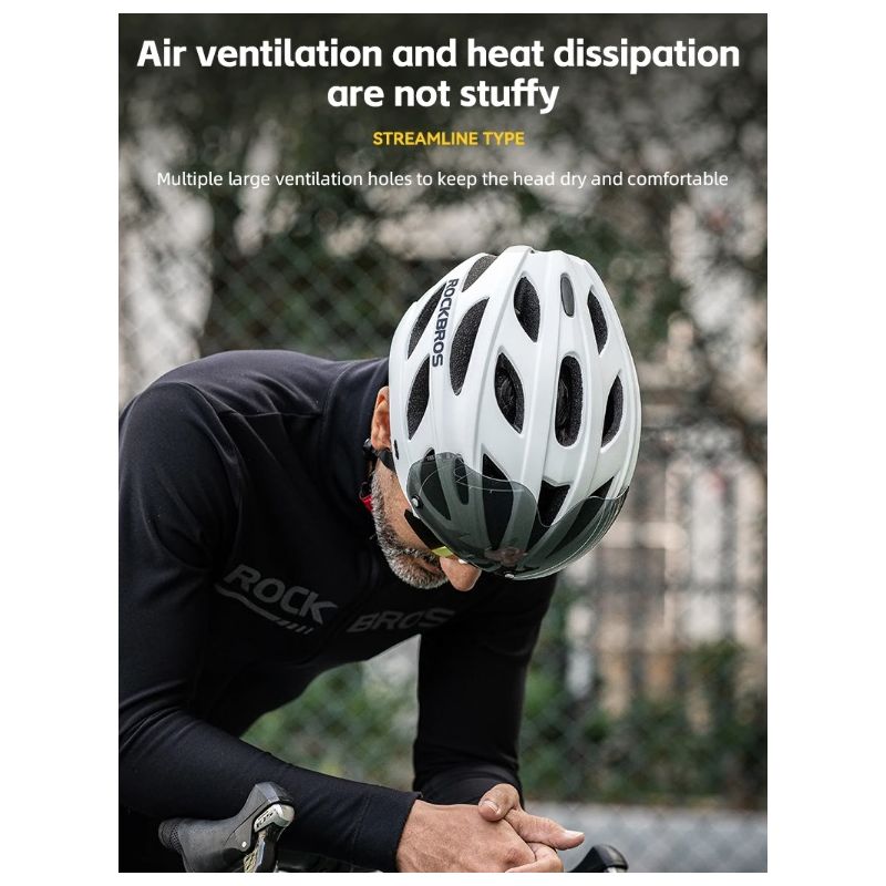 ROCKBROS Fahrradhelm ultraleicht stoßfest Anti-Schweiß perfekt für MTB & Rennradfahren mit Belüftungssystem