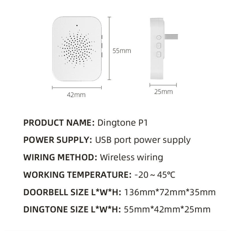 U9 Funk-Video-Türklingel mit Solarenergie WLAN | HD Video Gegensprechanlage & Überwachungskamera für Smart Home Sicherheit